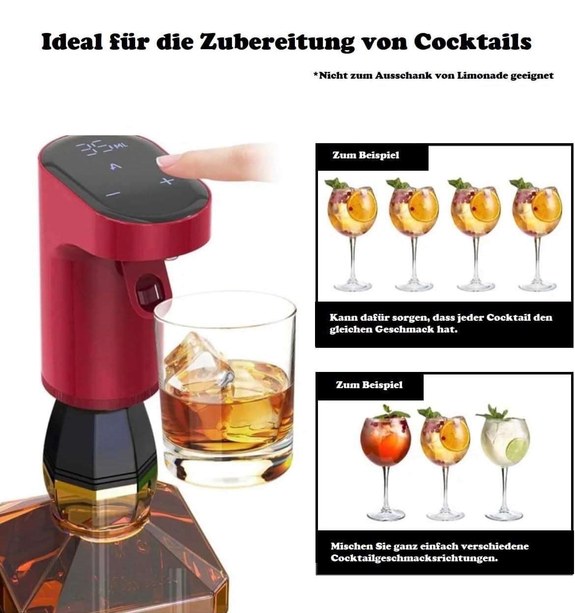 Digitale drankdispenser met hoeveelheidsmodus