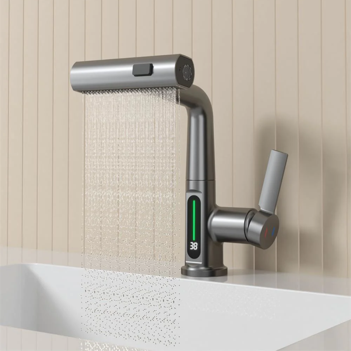 TerraFaucet™ 3 in 1 intelligenter digitaler Temperaturanzeige Wasserfall Küchenarmatur