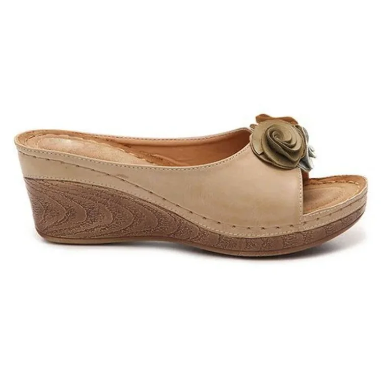 Marie™ | Ergonomische Sandale aus veganem Leder mit geblümten Riemen