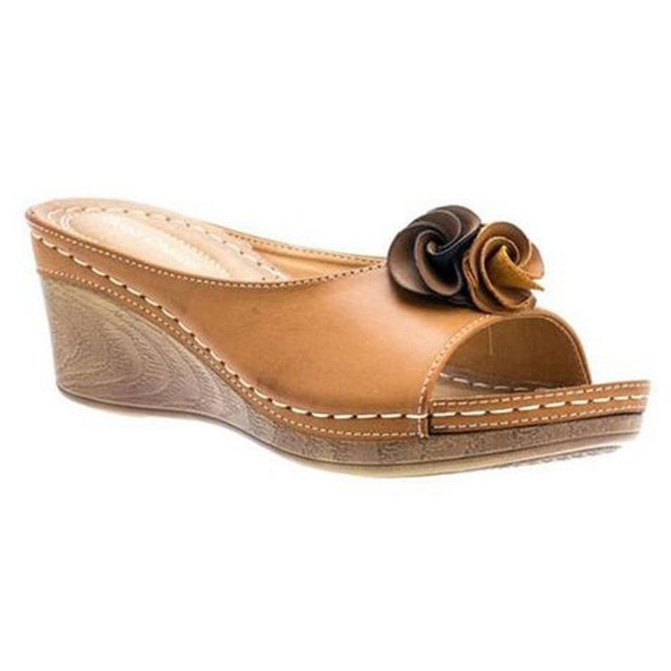 Marie™ | Ergonomische Sandale aus veganem Leder mit geblümten Riemen