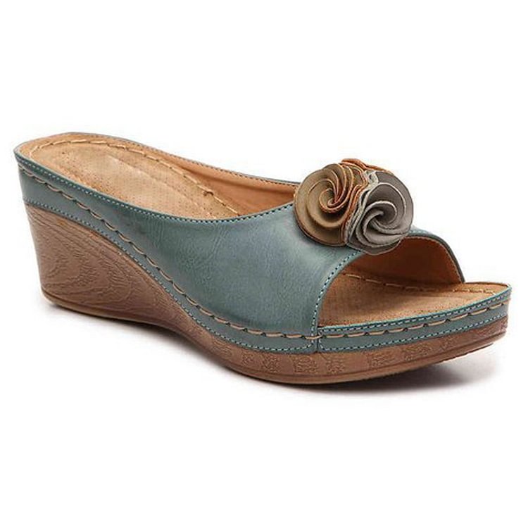 Marie™ | Ergonomische Sandale aus veganem Leder mit geblümten Riemen