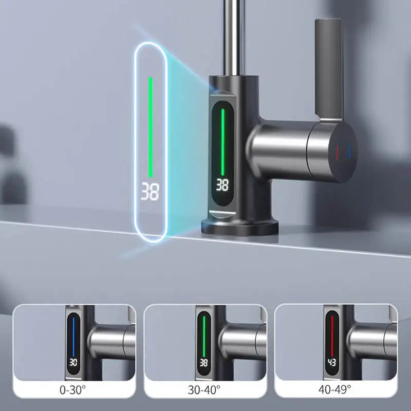 TerraFaucet™ 3 in 1 intelligenter digitaler Temperaturanzeige Wasserfall Küchenarmatur