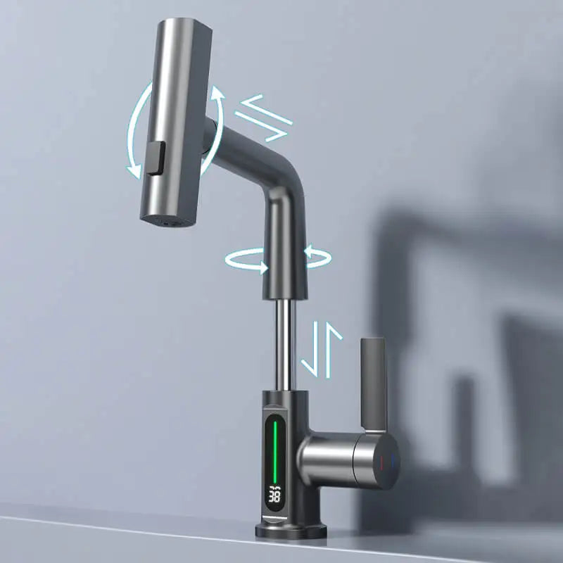 TerraFaucet™ 3 in 1 intelligenter digitaler Temperaturanzeige Wasserfall Küchenarmatur