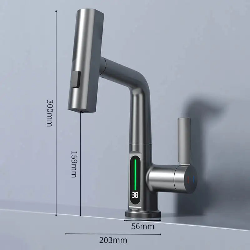 TerraFaucet™ 3 in 1 intelligenter digitaler Temperaturanzeige Wasserfall Küchenarmatur